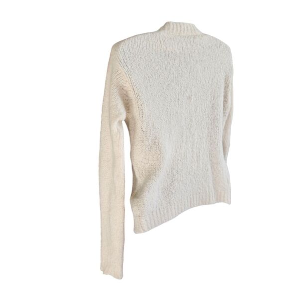 Brandy Melville Crop V-Neck Cable Knit Wool Blend Sweater-Ivory-Italy-Preppy-S-M - Picture 6 of 12